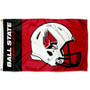 Ball State Cardinals Football Helmet Flag