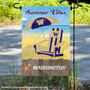 Washington Huskies Summer Vibes Decorative Garden Flag