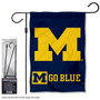 Michigan Wolverines Go Blue Garden Flag and Pole Stand