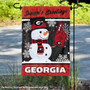 UGA Bulldogs Holiday Winter Snowman Greetings Garden Flag