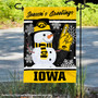 Iowa Hawkeyes Holiday Winter Snowman Greetings Garden Flag