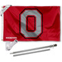 Ohio State Buckeyes Block O Logo Flag Pole and Bracket Kit