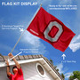 Ohio State Buckeyes Block O Logo Flag Pole and Bracket Kit