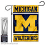 Michigan Wolverines Logo Garden Flag and Pole Stand