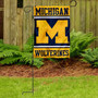 Michigan Wolverines Logo Garden Flag and Pole Stand
