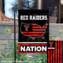 Texas Tech Garden Flag with USA Country Stars and Stripes