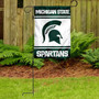 MSU Spartans Logo Garden Flag and Pole Stand