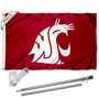 Washington State Cougars Crimson Flag Pole and Bracket Kit