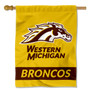 Western Michigan Broncos Logo Double Sided House Flag