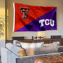 Texas Tech vs Texas Christian House Divided 3x5 Flag