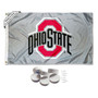OSU Buckeyes Gray Banner Flag with Wall Tack Pads