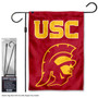 Southern Cal USC Trojans Logo Garden Flag and Pole Stand