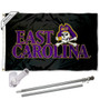ECU Pirates Black Flag Pole and Bracket Kit
