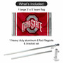 Ohio State Buckeyes Stripes Flag Pole and Bracket Kit