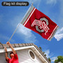Ohio State Buckeyes Stripes Flag Pole and Bracket Kit