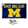 Michigan Wolverines Go Blue Flag with Tack Wall Pads