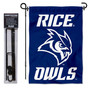 Rice Owls New Logo Garden Flag and Pole Stand