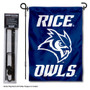 Rice Owls New Logo Garden Flag and Pole Stand