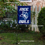 Rice Owls New Logo Garden Flag and Pole Stand