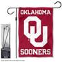 Oklahoma Sooners Logo Garden Flag and Pole Stand