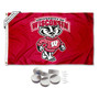 Wisconsin Badgers Banner Flag with Wall Tack Pads