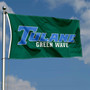 Tulane Green Wave Blue Font Flag