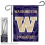 Washington Huskies Logo Garden Flag and Pole Stand