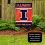 Illinois Fighting Illini Logo Garden Flag and Pole Stand