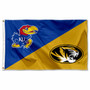Kansas vs Missouri House Divided 3x5 Flag