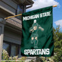 Michigan State Spartans Running Sparty Double Sided House Flag