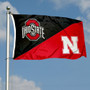 Ohio State vs Nebraska House Divided 3x5 Flag