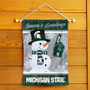 MSU Spartans Holiday Winter Snowman Greetings Garden Flag