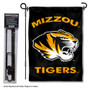 Missouri Tigers Black Garden Flag and Pole Stand