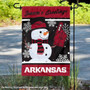 Arkansas Razorbacks Holiday Winter Snowman Greetings Garden Flag