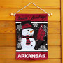 Arkansas Razorbacks Holiday Winter Snowman Greetings Garden Flag