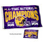 Louisiana State LSU Tigers 4 Time Football National Champions Double Sided Flag