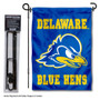 Delaware Blue Hens Garden Flag and Pole Stand Mount