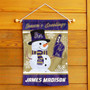 JMU Dukes Holiday Winter Snowman Greetings Garden Flag