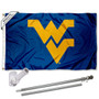 West Virginia Mountaineers Blue Flag Pole and Bracket Kit