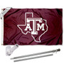 Texas A&M Aggies Lone Star Logo Flag Pole and Bracket Kit