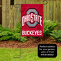 Ohio State Buckeyes Logo Garden Flag and Pole Stand