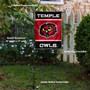 Temple Owls Garden Flag and Pole Stand Holder