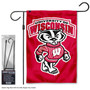 Wisconsin Badgers Logo Garden Flag and Pole Stand