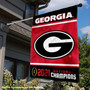 Georgia Bulldogs 2021 Logo National Champions Double Sided House Flag