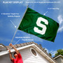 MSU Spartans Green Block S Flag Pole and Bracket Kit