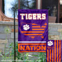 Clemson Garden Flag with USA Country Stars and Stripes