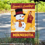 Minnesota Gophers Holiday Winter Snowman Greetings Garden Flag