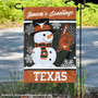 Texas UT Longhorns Holiday Winter Snowman Greetings Garden Flag
