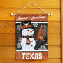 Texas UT Longhorns Holiday Winter Snowman Greetings Garden Flag