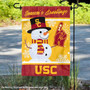 Southern Cal USC Trojans Holiday Winter Snowman Greetings Garden Flag